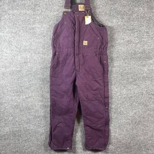Berne Overalls Bibs Youth Large Womens‎ Small Purple Canvas Insulated Outdoors